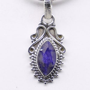 Natural Blue Sapphire Pendant, 925 Sterling Silver Pendant, Blue Sapphire Gemstone, Free Shipping, American Seller AP691