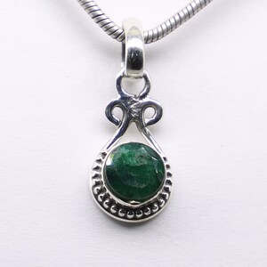 Natural Emerald Pendant, 925 Sterling Silver Pendant, Emerald Gemstone, Free Shipping, American Seller AP1553