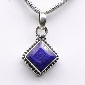 Natural Blue Sapphire Pendant, 925 Sterling Silver Pendant, Blue Sapphire Gemstone, Free Shipping, American Seller AP1138