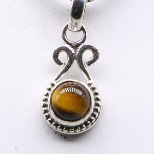 Natural Tiger Eye Pendant, 925 Sterling Silver Pendant, Tiger Eye Gemstone, Free Shipping, American Selle AP859