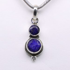 Natural Blue Sapphire Pendant, 925 Sterling Silver Pendant, Blue Sapphire Gemstone, Free Shipping, American Seller AP1443