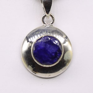 Natural Blue Sapphire Pendant, 925 Sterling Silver Pendant, Blue Sapphire Gemstone, Free Shipping, American Seller AP449