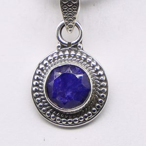 Natural Blue Sapphire Pendant, 925 Sterling Silver Pendant, Blue Sapphire Gemstone, Free Shipping, American Seller AP601