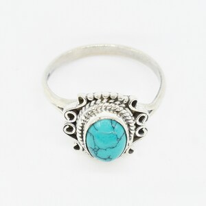 Natural Turquoise Ring, 925 Sterling Silver Ring, Turquoise Gemstone, Free Shipping, American Seller R89