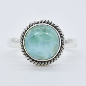 Larimar Ring, 925 Sterling Silver Ring, Larimar Gemstone, Free Shipping, American Seller RJ-1419