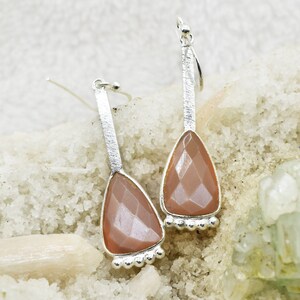 Natural Moonstone Earrings, 925 Sterling Silver Earrings, Moonstone Gemstone, Free Shipping, American Seller RE-536