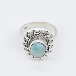 Larimar Ring, 925 Sterling Silver Ring, Larimar Gemstone, Free Shipping, American Seller AR1692