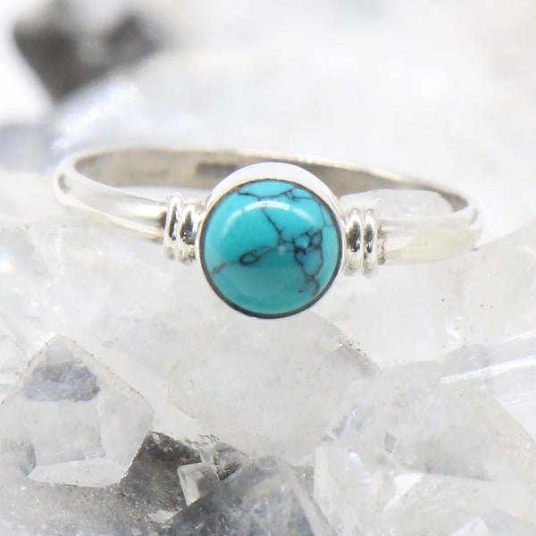 Natural Turquoise Ring, 925 Sterling Silver Ring, Turquoise Gemstone, Free Shipping, American Seller AR148