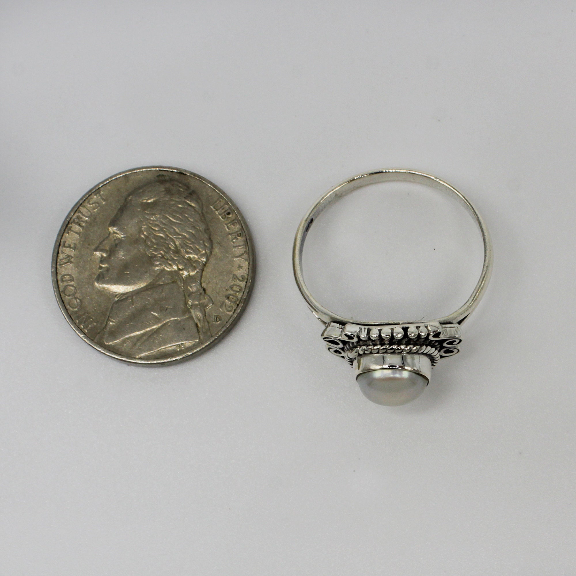 アクセサリー PEARL RING Natural Pearl Ring, 925 Sterling Silver Ring, Pearl Gemstone