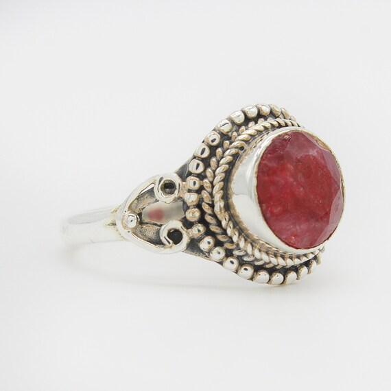 Natural ruby sterling silver ring discount