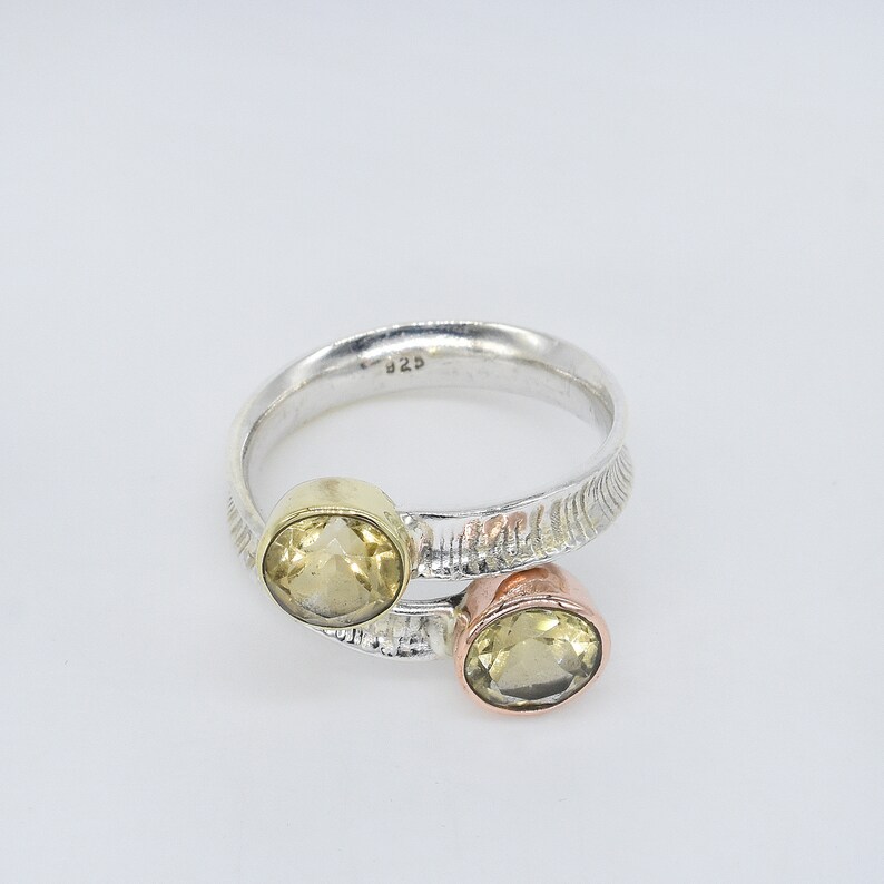 American Seller AR1978 Free Shipping Lemon Quartz Ring Quartz Gemstone 925 Sterling Silver Ring