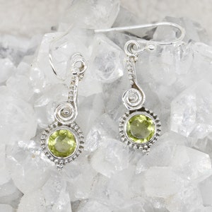 Natural Peridot Earring, 925 Sterling Silver Earring, Peridot Gemstone, Free Shipping, American Seller AE327