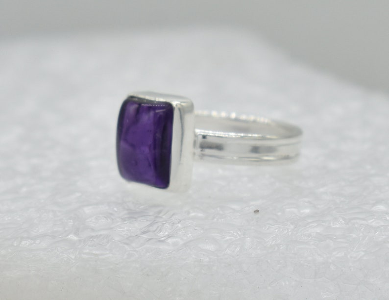925 Sterling Silver Ring Amethyst Gemstone American Seller RJ-370 Natural Purple Amethyst Ring Free Shipping