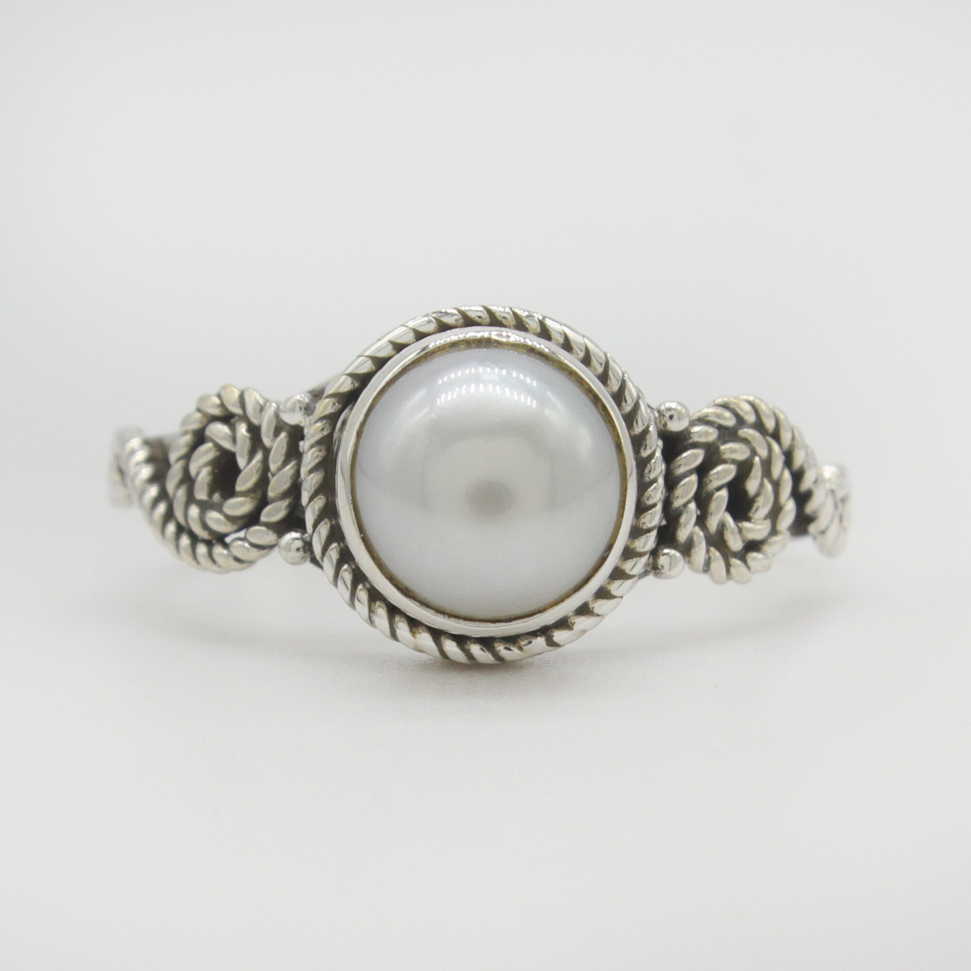 Natural Pearl Ring, 925 Sterling Silver Ring, Pearl Gemstone