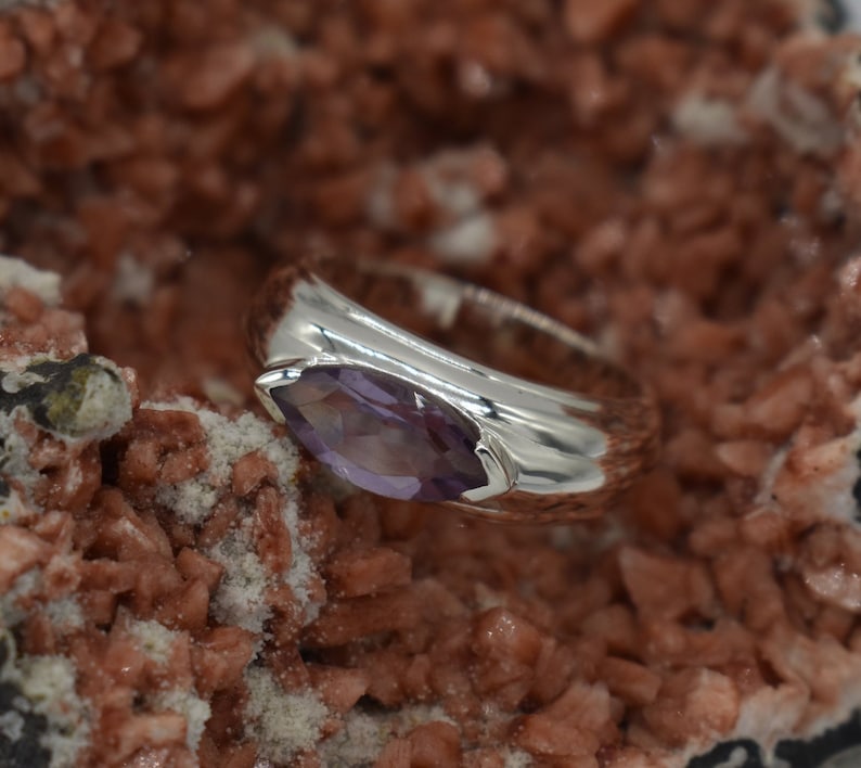 925 Sterling Silver Ring Natural Purple Amethyst Ring Amethyst Gemstone American Seller RJ-542 Free Shipping