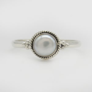Natural Pearl Ring, 925 Sterling Silver Ring, Pearl Gemstone, Free Shipping, American Seller AR649