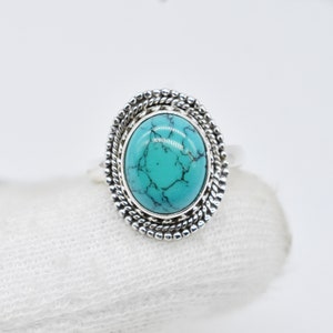 Natural Turquoise Ring, 925 Sterling Silver Ring, Turquoise Gemstone, Free Shipping, American Seller AR1455