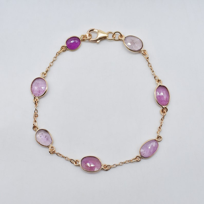 American Seller RB3 Free Shipping Ruby Bracelet Rose Gold Plated Bracelet,Natural Ruby Gemstone 925 Sterling Silver