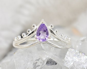 Natural Purple Amethyst Ring, 925 Sterling Silver Ring, Amethyst Gemstone, Free Shipping, American Seller JR696