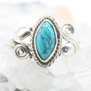 Natural Turquoise Ring, 925 Sterling Silver Ring, Turquoise Gemstone, Free Shipping, American Seller AR211