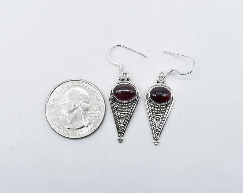 American Seller E129 925 Sterling Silver Earrings Free Shipping Natural Garnet Earrings Garnet Gemstone
