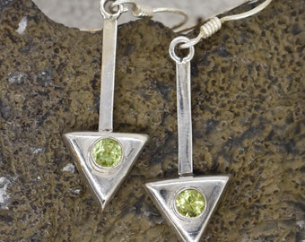 Natural Peridot Earring, 925 Sterling Silver Earring, Peridot Gemstone, Free Shipping, American Seller AE290