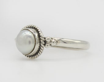 アクセサリー PEARL RING Natural Pearl Ring, 925 Sterling Silver Ring, Pearl Gemstone, Free