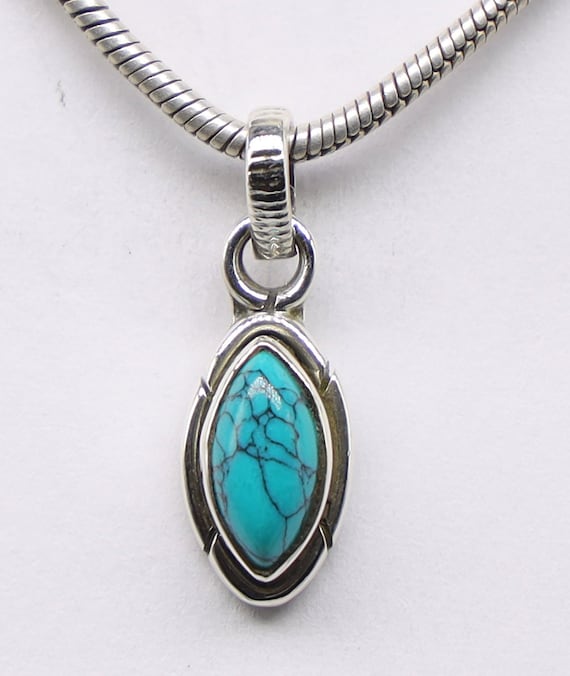 Natural Turquoise Pendant, 925 Sterling Silver Pendant, Turquoise Gemstone, Free Shipping, American Seller AP552