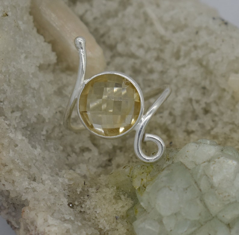 925 Sterling Silver Ring Citrine Gemstone Free Shipping American Seller RJ-333 Natural Citrine Ring