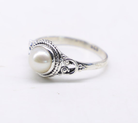 Natural Pearl Ring, 925 Sterling Silver Ring, Pearl Gemstone, Free