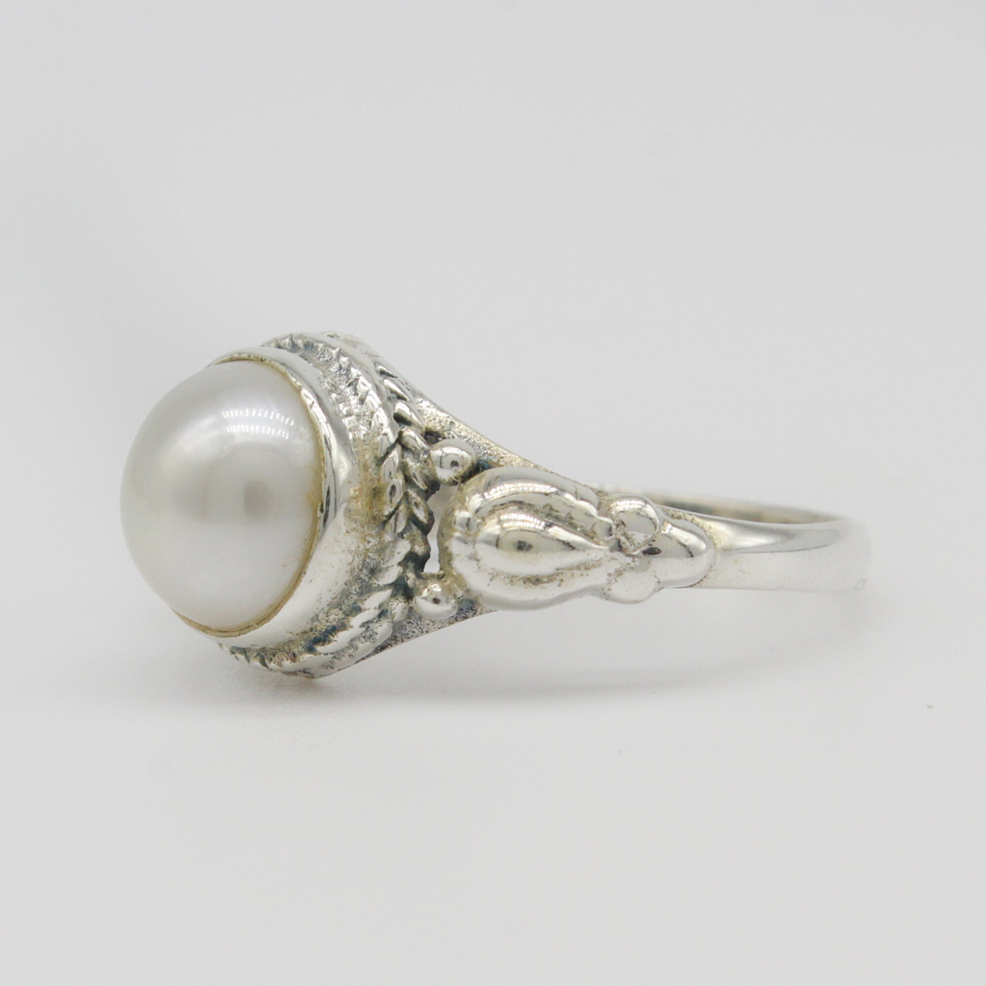 Natural Pearl Ring, 925 Sterling Silver Ring, Pearl Gemstone Natural Pearl Ring, 925 Sterling Silver Ring, Pearl Gemstone