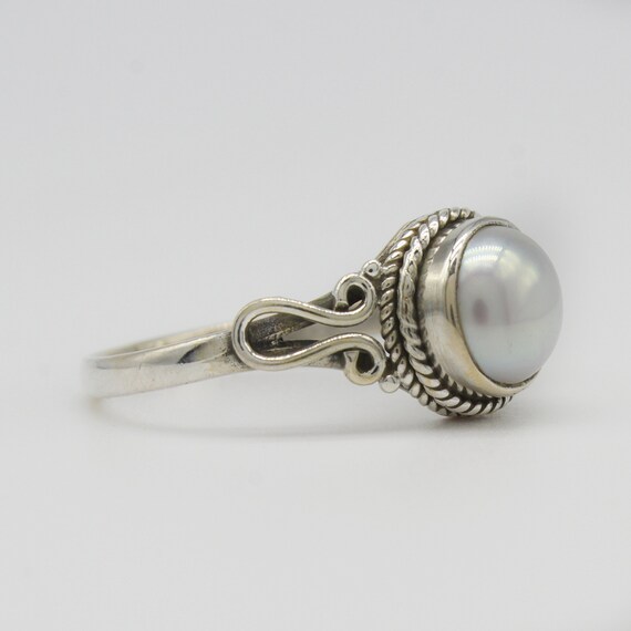 Natural Pearl Ring, 925 Sterling Silver Ring, Pearl Gemstone