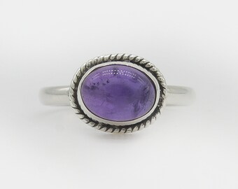 Natural Purple Amethyst Ring, 925 Sterling Silver Ring, Amethyst Gemstone, Free Shipping, American Seller AR667