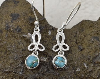 Natural Turquoise Earring, 925 Sterling Silver Earring, Turquoise Gemstone, Free Shipping, American Seller AE349