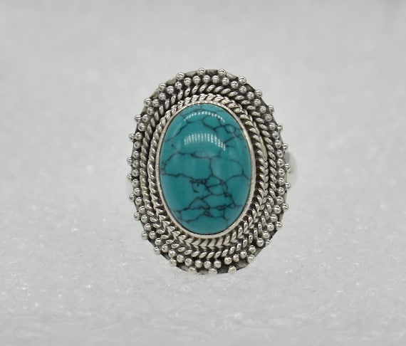 Natural Turquoise Ring, 925 Sterling Silver Ring, Turquoise