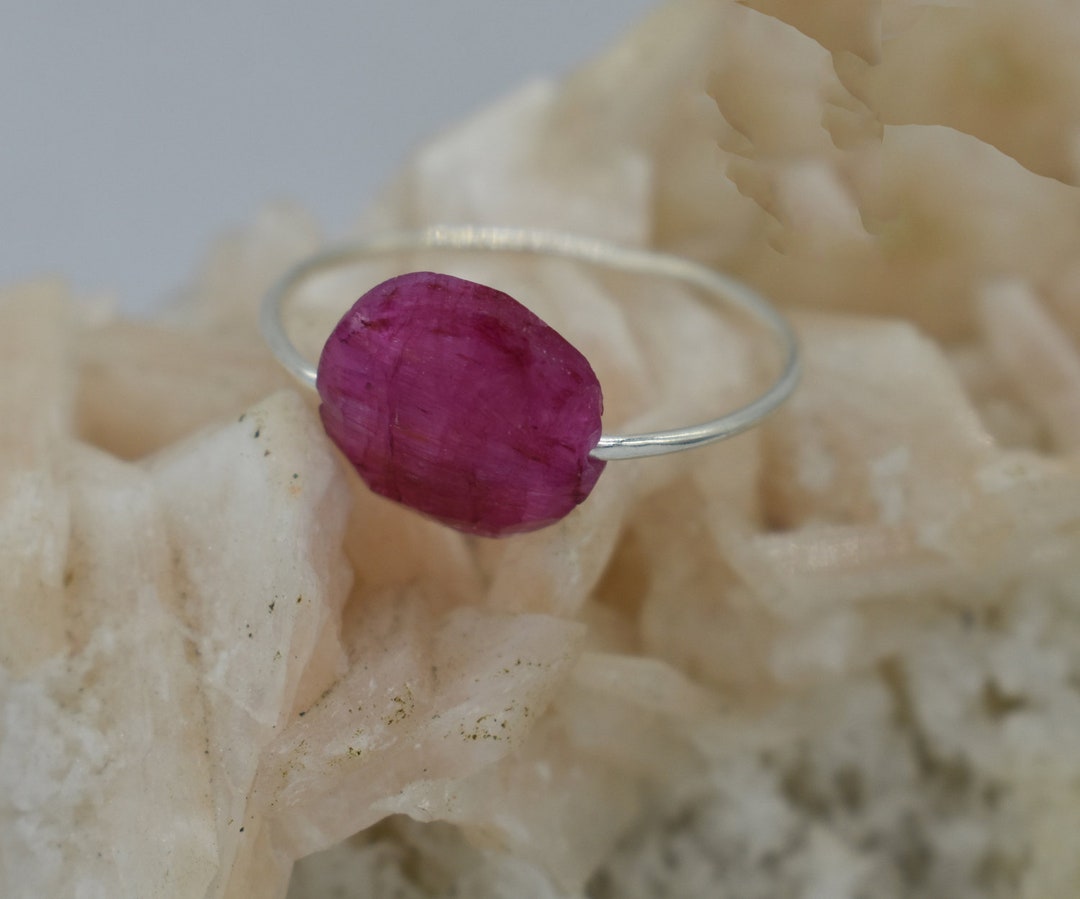 natural ruby silver ring, dainty ruby ring, stackable... Natural Ruby Ring, 925 Sterling Silver Ring, Ruby Gemstone, Free ...