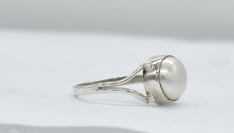American Seller RJ-48 Natural Pearl Ring Free Shipping Pearl Gemstone 925 Sterling Silver Ring
