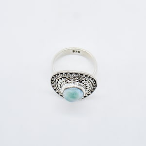 Larimar Ring, 925 Sterling Silver Ring, Larimar Gemstone, Free Shipping, American Seller AR1694