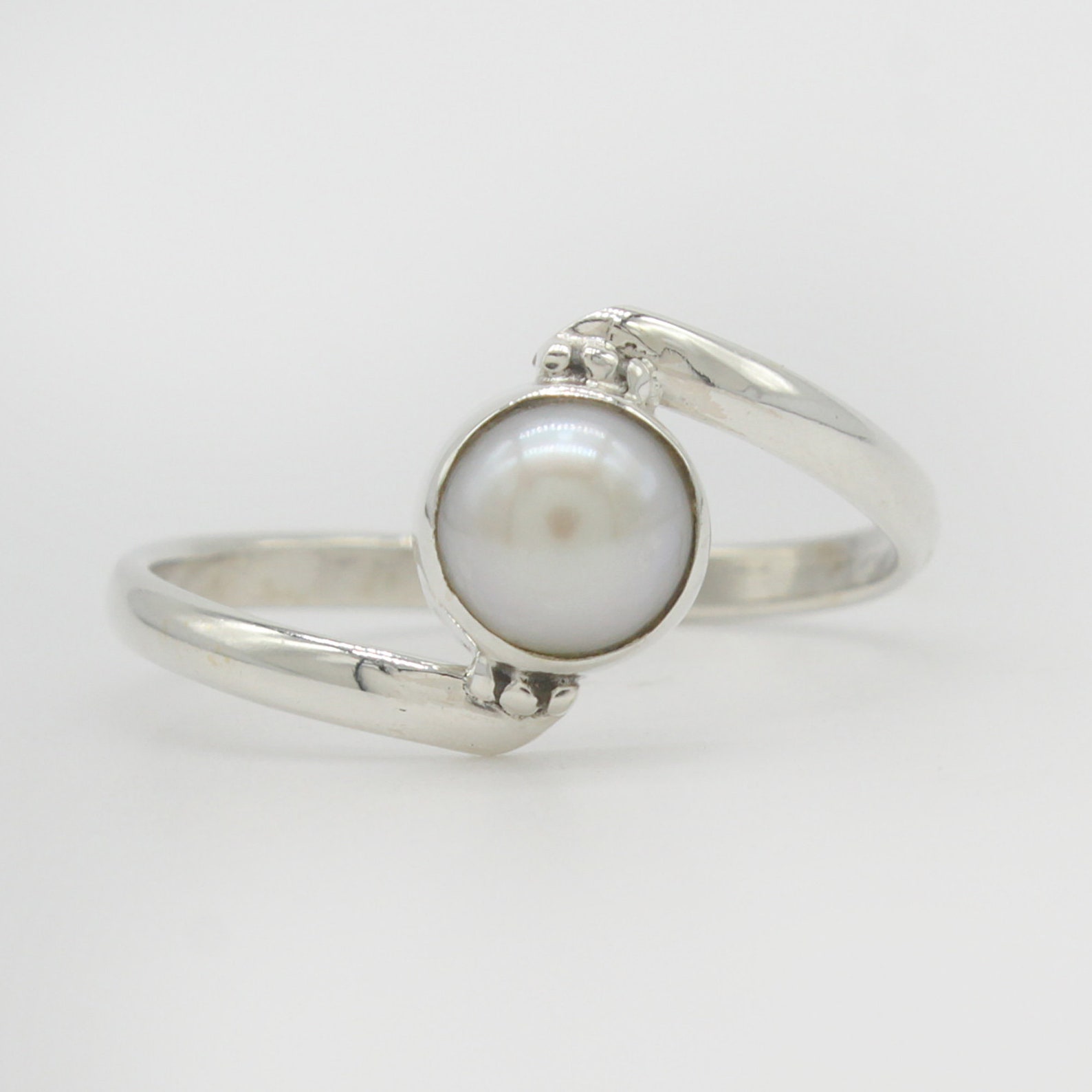 Natural Pearl Ring 925 Sterling Silver Ring Pearl Gemstone Etsy