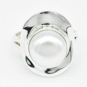 Natural Pearl Ring, 925 Sterling Silver Ring, Pearl Gemstone, Free Shipping, American Seller AR2