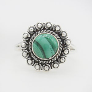 Natural Malachite Ring, 925 Sterling Silver Ring, Malachite Gemstone, Free Shipping, American Seller AR1048