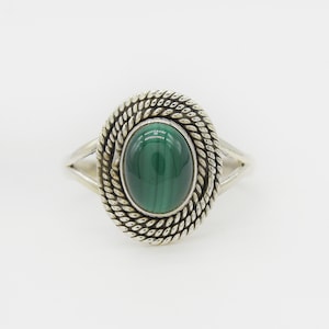 Natural Malachite Ring, 925 Sterling Silver Ring, Malachite Gemstone, Free Shipping, American Seller AR1168