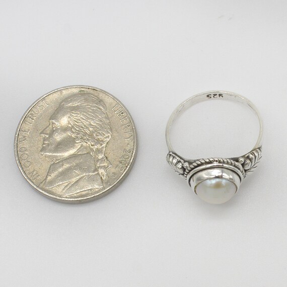 Natural Pearl Ring, 925 Sterling Silver Ring, Pearl Gemstone