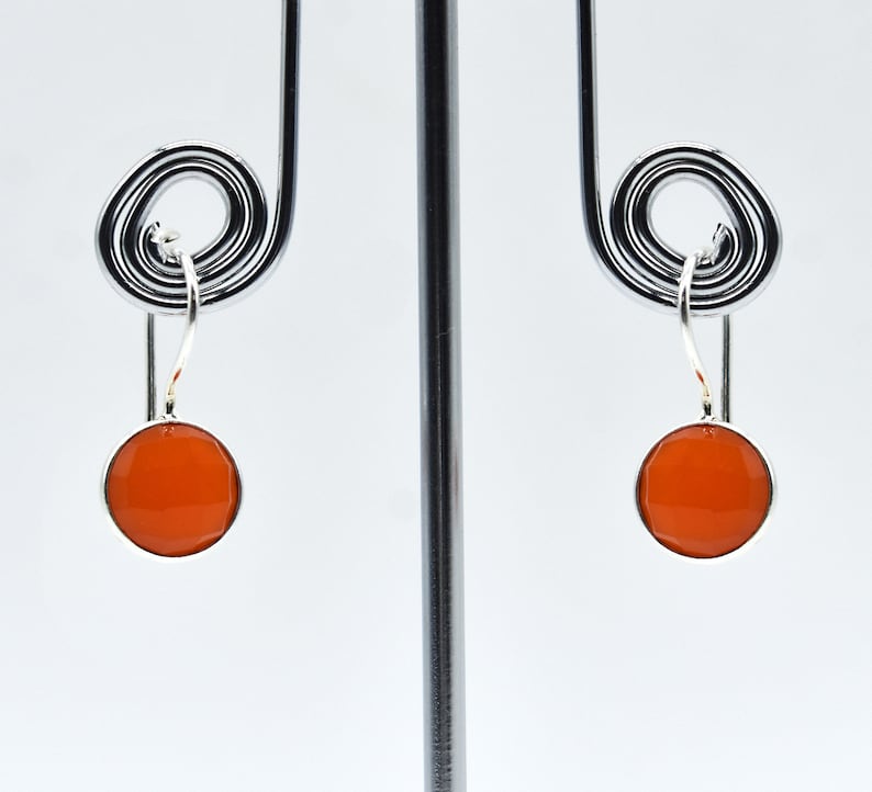 Carnelian Gemstone American Seller RE-585 Free Shipping 925 Sterling Silver Earrings Natural Carnelian Earrings