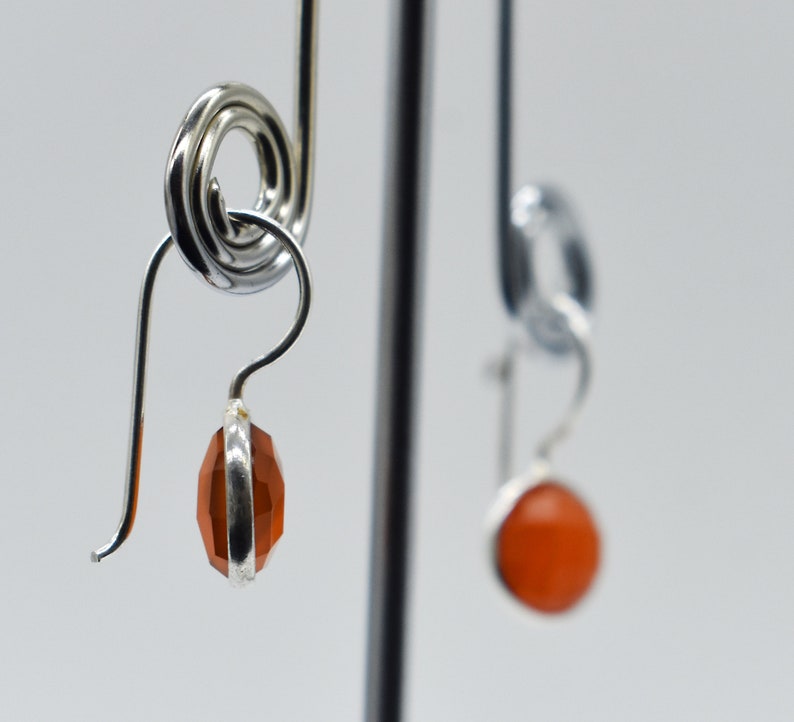 Carnelian Gemstone American Seller RE-585 Free Shipping 925 Sterling Silver Earrings Natural Carnelian Earrings