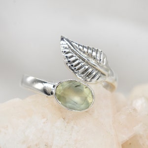 Natural Prehnite Ring, 925 Sterling Silver Ring, Prehnite Gemstone, Free Shipping, American Seller JR593