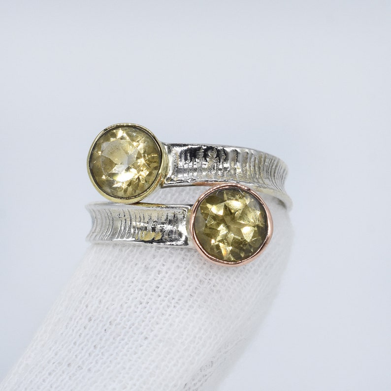 American Seller AR1978 Free Shipping Lemon Quartz Ring Quartz Gemstone 925 Sterling Silver Ring