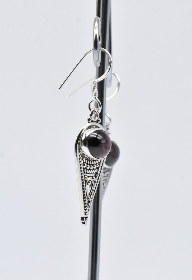American Seller E129 925 Sterling Silver Earrings Free Shipping Natural Garnet Earrings Garnet Gemstone