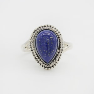 Natural Lapis Lazuli Ring, 925 Sterling Silver Ring, Lapis Lazuli Gemstone, Free Shipping, American Seller AR928