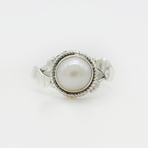 Natural Pearl Ring, 925 Sterling Silver Ring, Pearl Gemstone, Free Shipping, American Seller AR1062